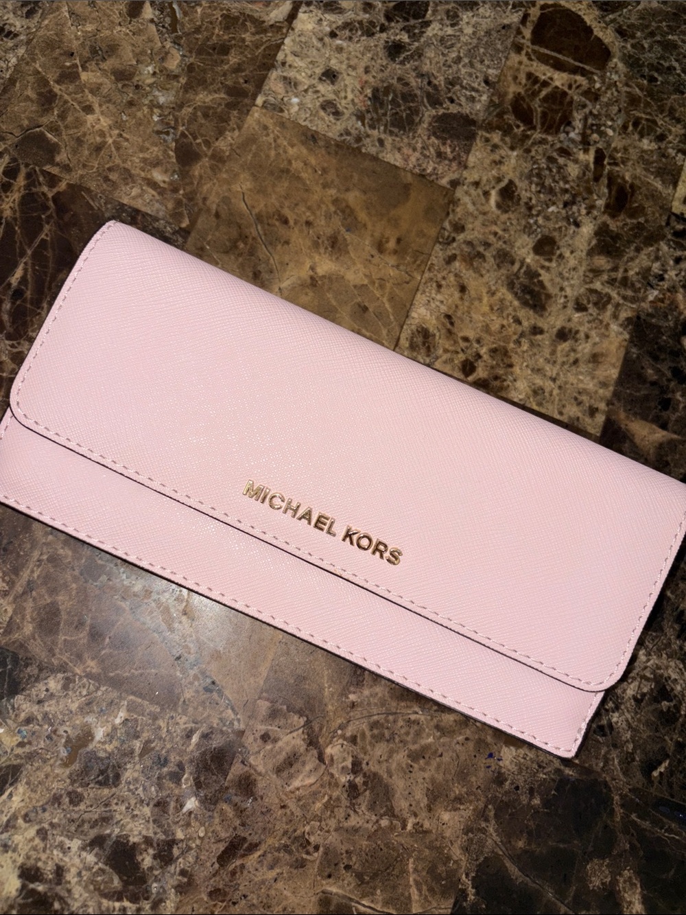 Michael Kors Blush Pink Leather Jet-Set Slim Wallet